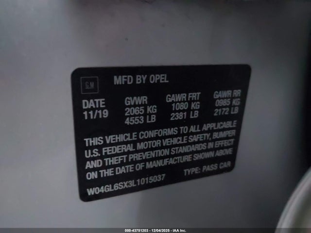 W04GL6SX3L1015037 Buick Regal Sportback Fwd Preferred