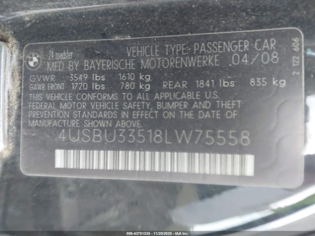 2008 BMW Z4 4USBU33518LW75558 Photo 8