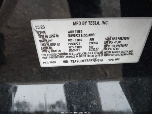 2023 TESLA MODEL Y 7SAYGDEF6PF784878 Photo 8