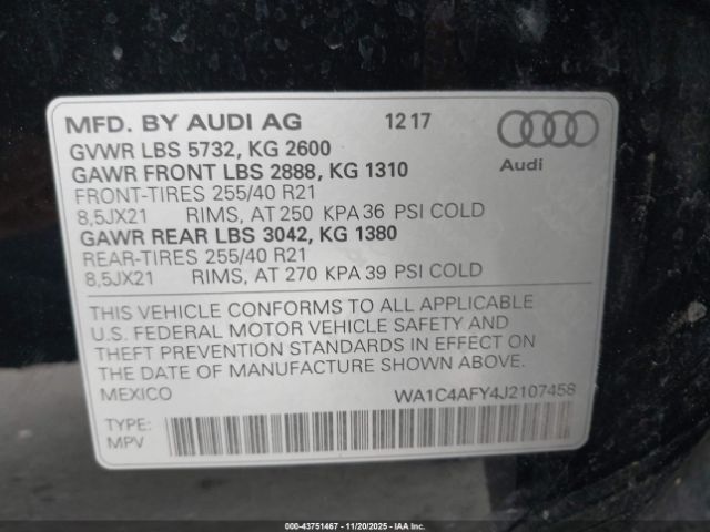 2018 AUDI SQ5 WA1C4AFY4J2107458 Photo 8