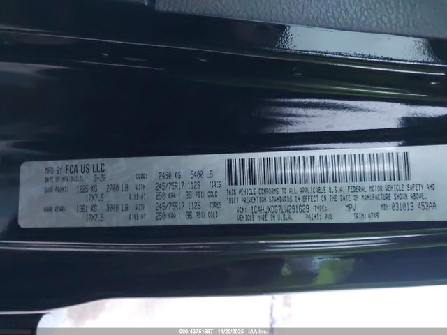 2020 JEEP WRANGLER UNLIMITED 1C4HJXDG7LW291629 Photo 8