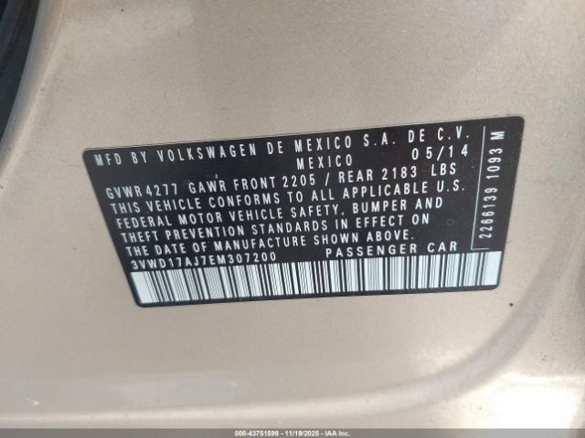 2014 VOLKSWAGEN JETTA 3VWD17AJ7EM307200 Photo 8