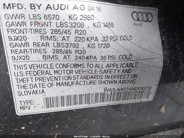 2017 AUDI Q7 WA1LAAF74HD016253 Photo 8