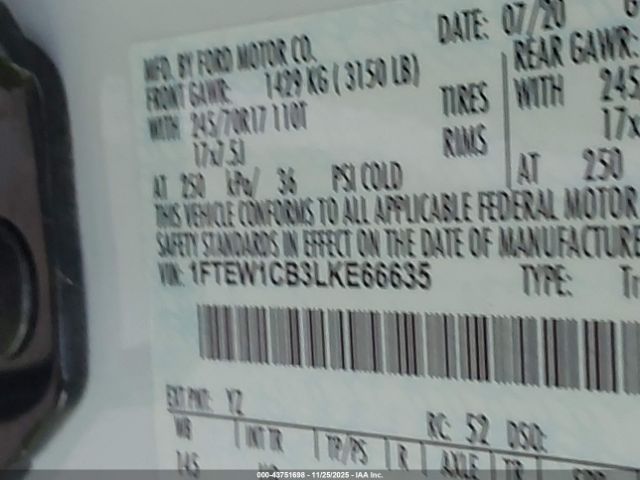 2020 FORD F-150 1FTEW1CB3LKE66635 Photo 8