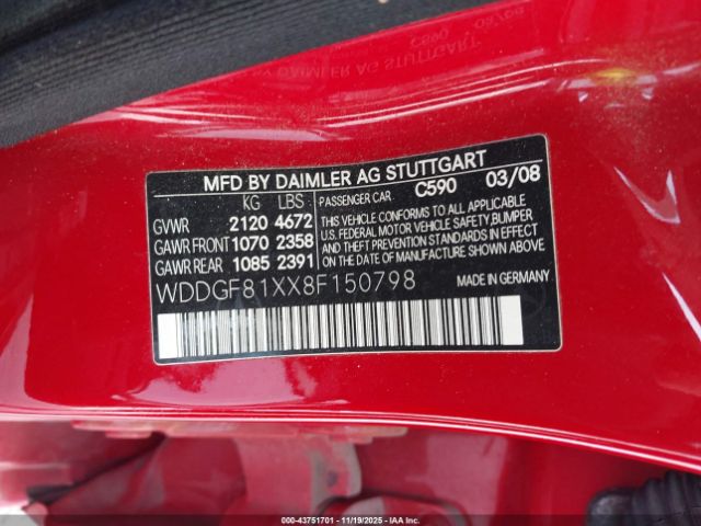 2008 MERCEDES-BENZ C 300 WDDGF81XX8F150798 Photo 8