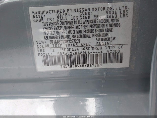 Nissan Sentra Sr Xtronic Cvt 2024 3N1AB8DVXRY287209 Image 9