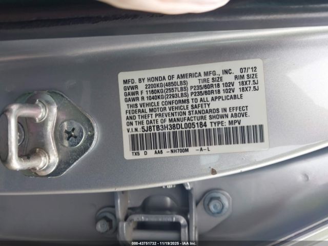 2013 ACURA RDX 5J8TB3H38DL005184 Photo 8