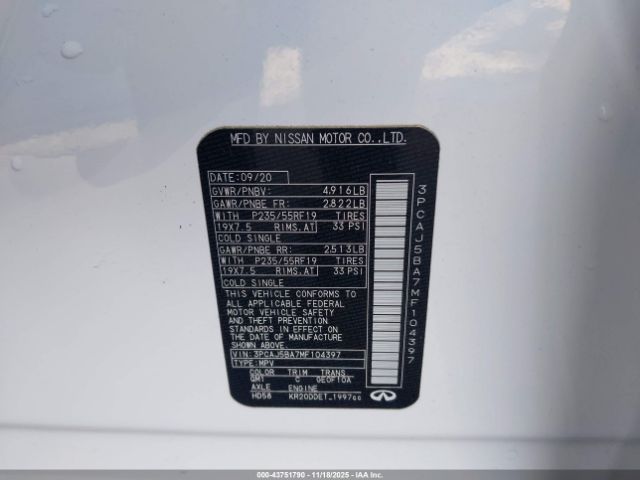 2021 INFINITI QX50 3PCAJ5BA7MF104397 Photo 8