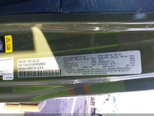 2021 JEEP WRANGLER UNLIMITED 1C4HJXFG8MW528644 Photo 8