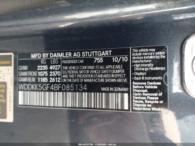 2011 MERCEDES-BENZ E 350 WDDKK5GF4BF085134 Photo 8