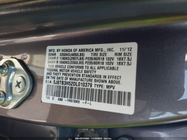 2013 ACURA RDX 5J8TB3H52DL010379 Photo 8