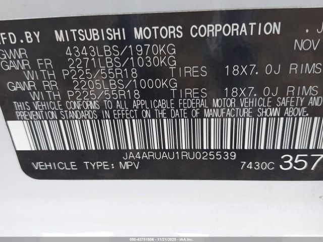 2024 MITSUBISHI OUTLANDER SPORT JA4ARUAU1RU025539 Photo 8