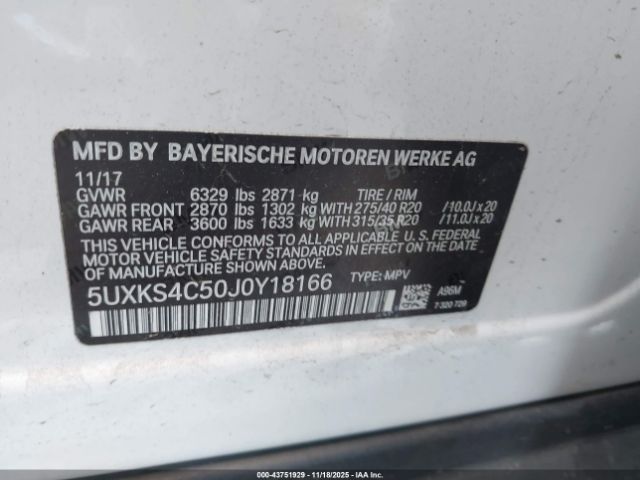 2018 BMW X5 5UXKS4C50J0Y18166 Photo 8