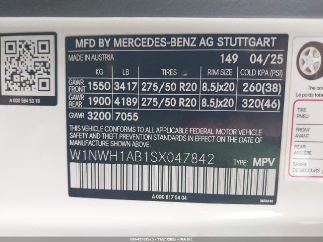 2025 MERCEDES-BENZ G 550 W1NWH1AB1SX047842 Photo 8