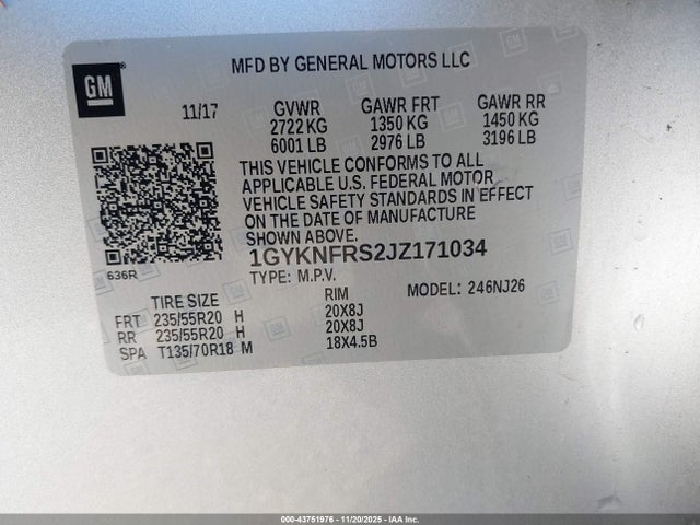 2018 CADILLAC XT5 1GYKNFRS2JZ171034 Photo 8