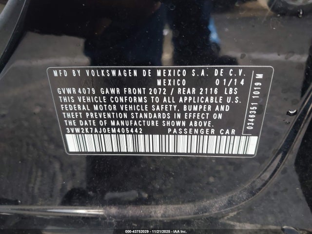 3VW2K7AJ0EM405442 Volkswagen Jetta 2.0l S