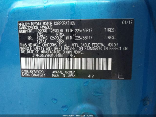 2017 TOYOTA RAV4 HYBRID JTMRJREV9HD101488 Photo 8