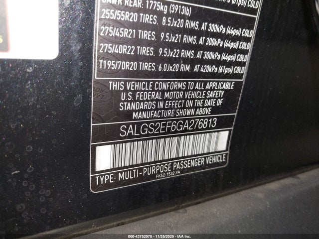 2016 LAND ROVER RANGE ROVER SALGS2EF6GA276813 Photo 8