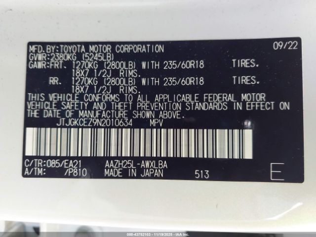 2022 LEXUS NX 350H JTJGKCEZ9N2010634 Photo 8