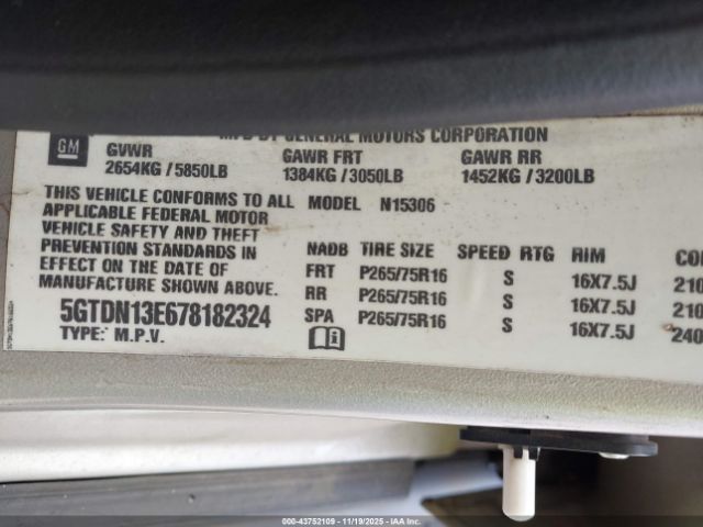 2007 HUMMER H3 SUV 5GTDN13E678182324 Photo 8