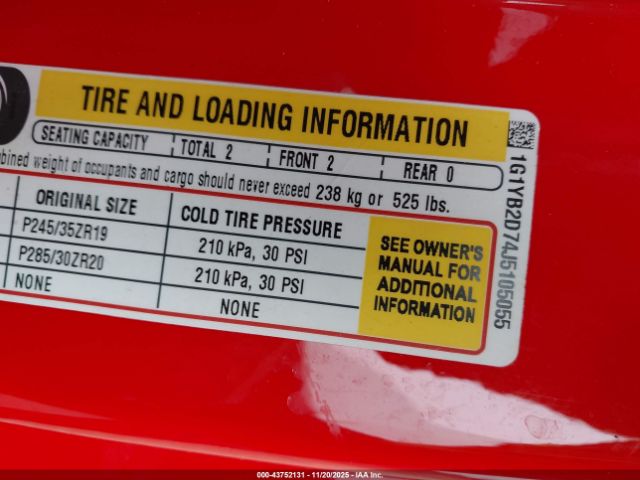 2018 CHEVROLET CORVETTE 1G1YB2D74J5105055 Photo 8