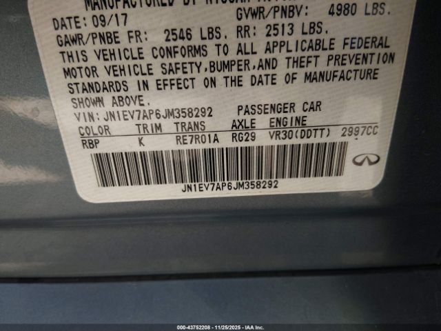 2018 INFINITI Q50 JN1EV7AP6JM358292 Photo 8