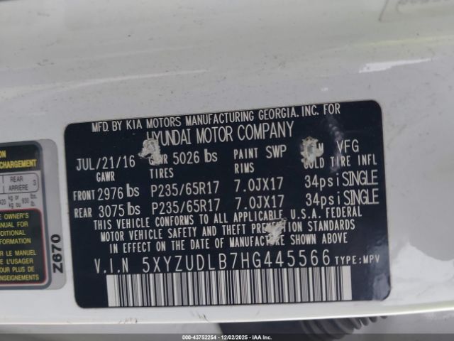 2017 HYUNDAI SANTA FE SPORT 5XYZUDLB7HG445566 Photo 8