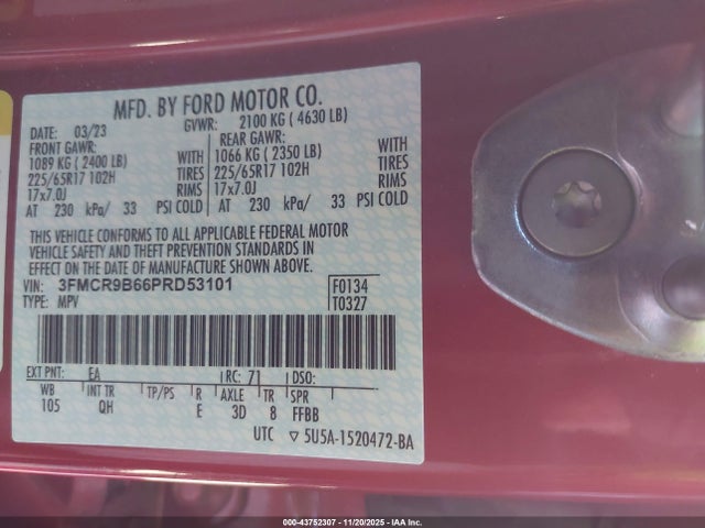 3FMCR9B66PRD53101 Ford Bronco Sport Big Bend