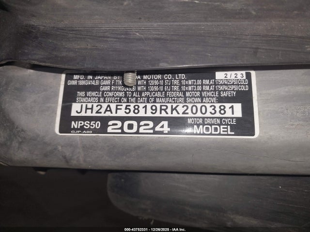 JH2AF5819RK200381 Honda NPS50