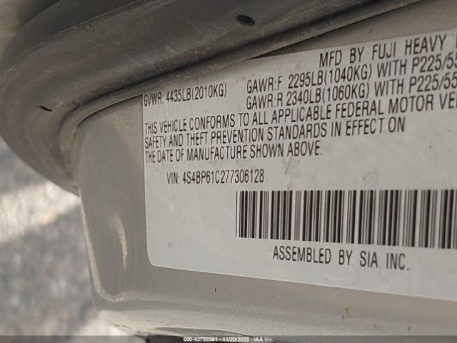 2007 SUBARU OUTBACK 4S4BP61C277306128 Photo 8