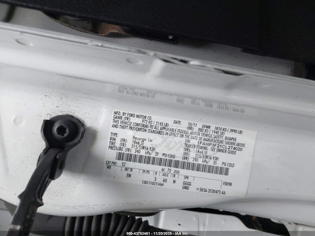 2012 FORD FOCUS 1FAHP3F21CL274020 Photo 8