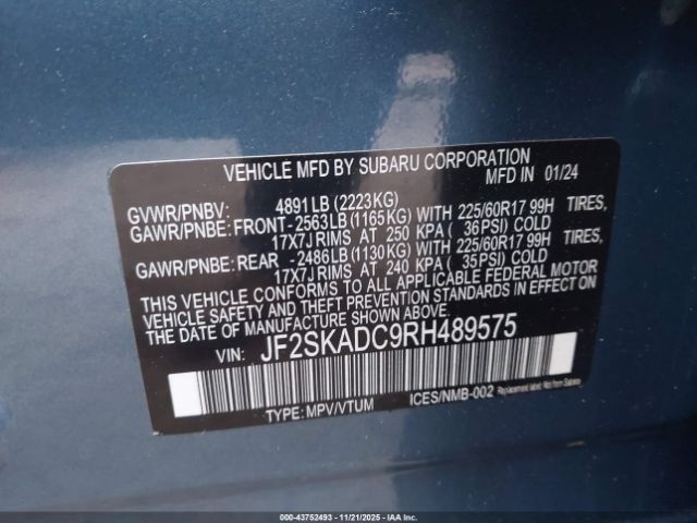 2024 SUBARU FORESTER JF2SKADC9RH489575 Photo 8