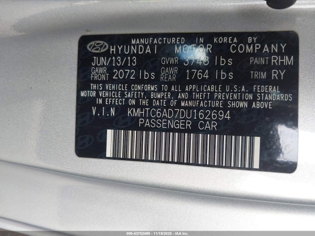 2013 HYUNDAI VELOSTER KMHTC6AD7DU162694 Photo 8