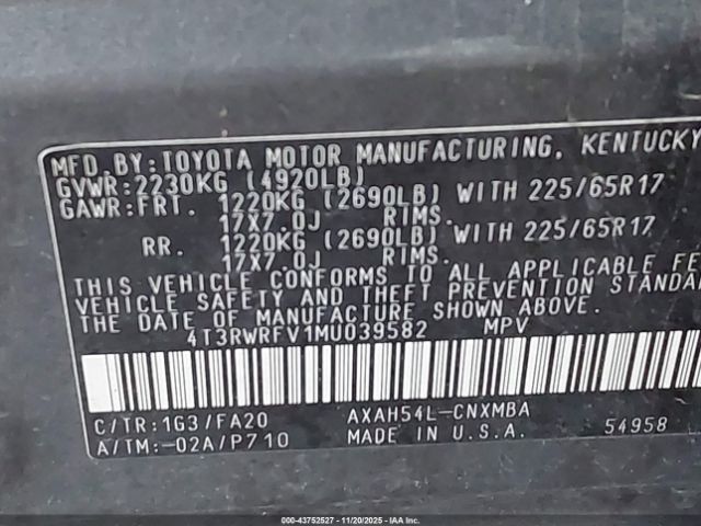 2021 TOYOTA RAV4 HYBRID 4T3RWRFV1MU039582 Photo 8