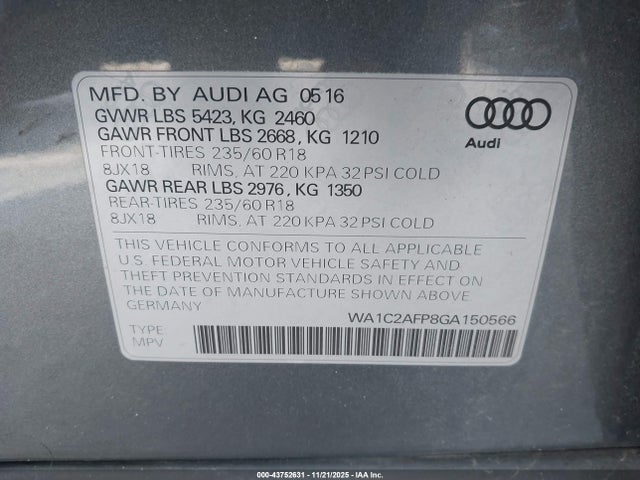 2016 AUDI Q5 WA1C2AFP8GA150566 Photo 8