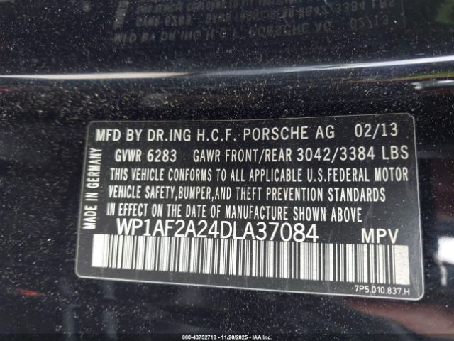 2013 PORSCHE CAYENNE WP1AF2A24DLA37084 Photo 8