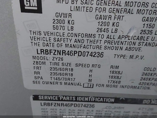 Aukcja sprzedaży 2023 Buick Envision Essence Fwd, vin: LRBFZNR46PD074236, numer aukcji: 43752766