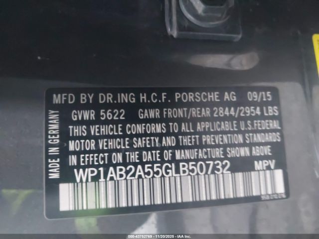 2016 PORSCHE MACAN WP1AB2A55GLB50732 Photo 8