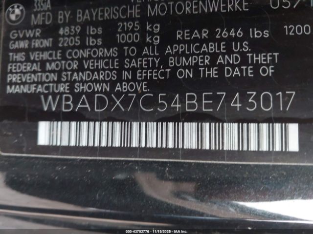 2011 BMW 335I WBADX7C54BE743017 Photo 8