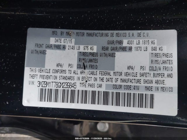 3MZBM1T78GM239845 Mazda Mazda3 I Sport