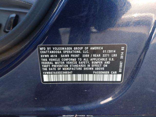 2014 VOLKSWAGEN PASSAT 1VWBS7A3XEC065347 Photo 8