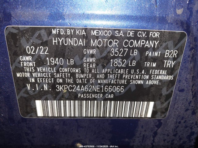 Hyundai Accent Sel 2022 3KPC24A62NE166066 Image 9