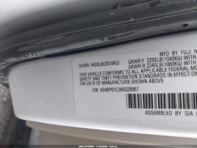 2006 SUBARU OUTBACK 4S4BP61C566328967 Photo 8