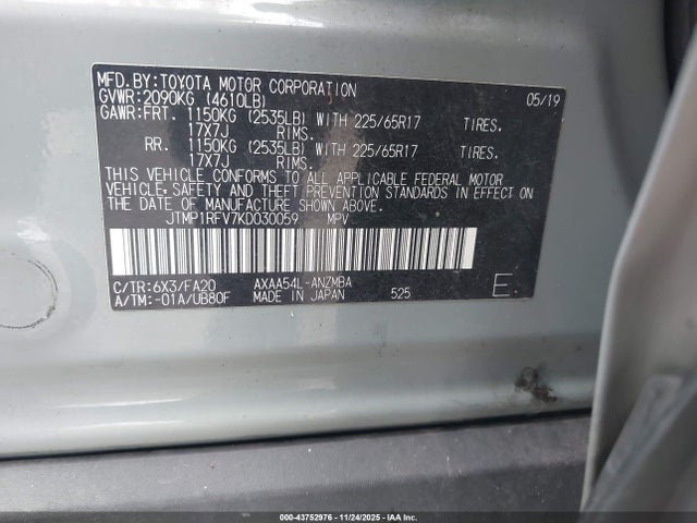 Toyota Rav4 Xle 2019 JTMP1RFV7KD030059 Image 9