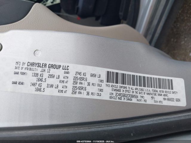 2012 DODGE GRAND CARAVAN 2C4RDGBG2CR380564 Photo 8