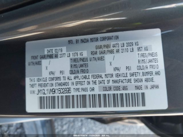 2019 MAZDA MAZDA6 JM1GL1VM9K1502896 Photo 8