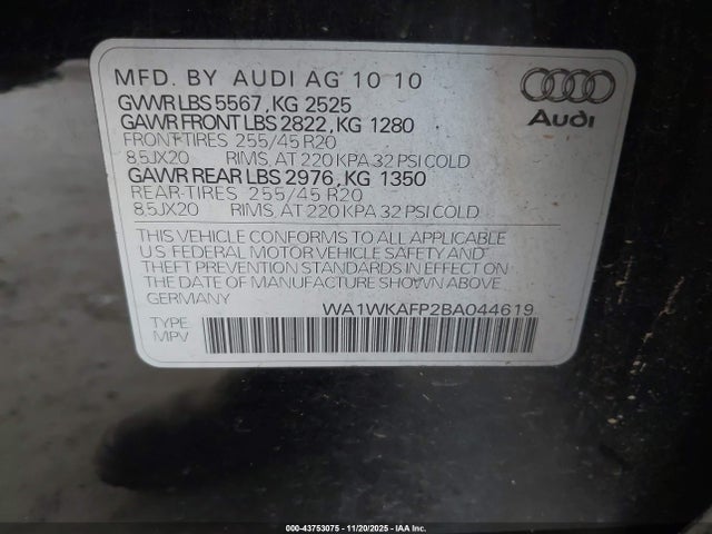 2011 AUDI Q5 WA1WKAFP2BA044619 Photo 8