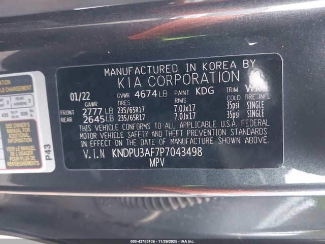 2023 Kia Sportage Lx მანქანა იყიდება აუქციონზე, vin: KNDPU3AF7P7043498, აუქციონის ნომერი: 43753106