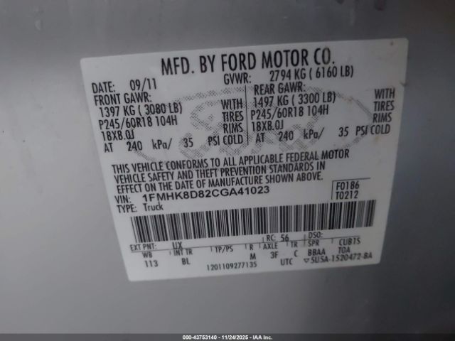 2012 FORD EXPLORER 1FMHK8D82CGA41023 Photo 8