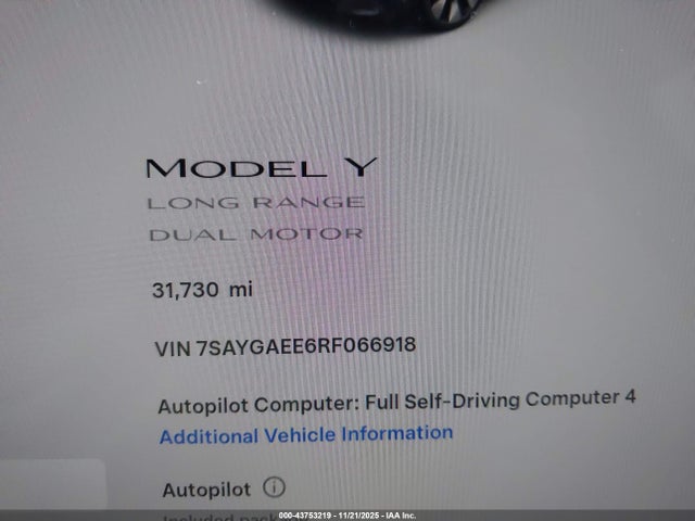 2024 TESLA MODEL Y 7SAYGAEE6RF066918 Photo 6